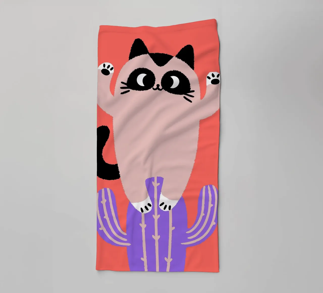 Gatti e cactus asciugamano da bagno da TRENDY POSTER SHOP