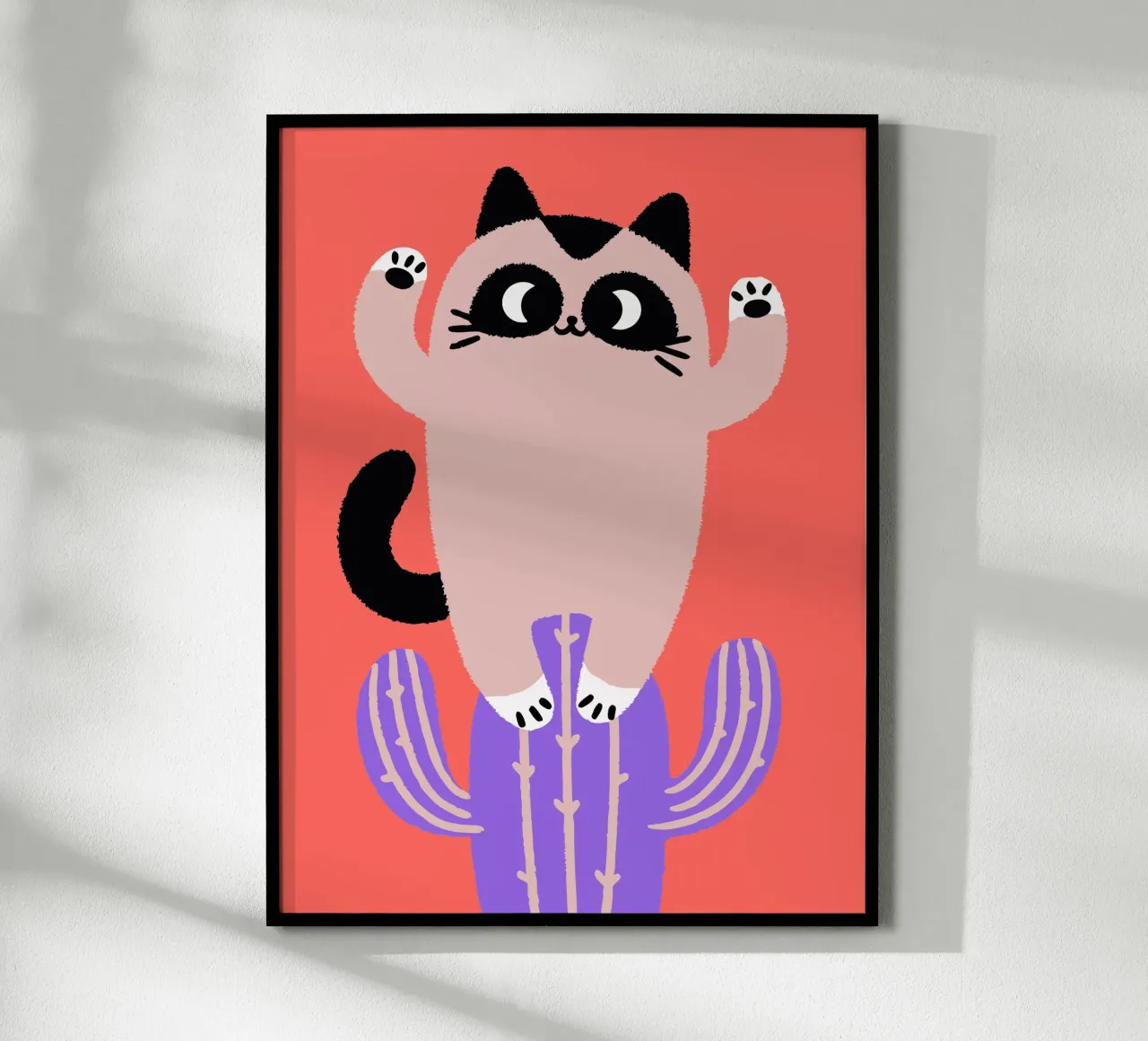 Gatti e cactus carta hahnemühle da TRENDY POSTER SHOP