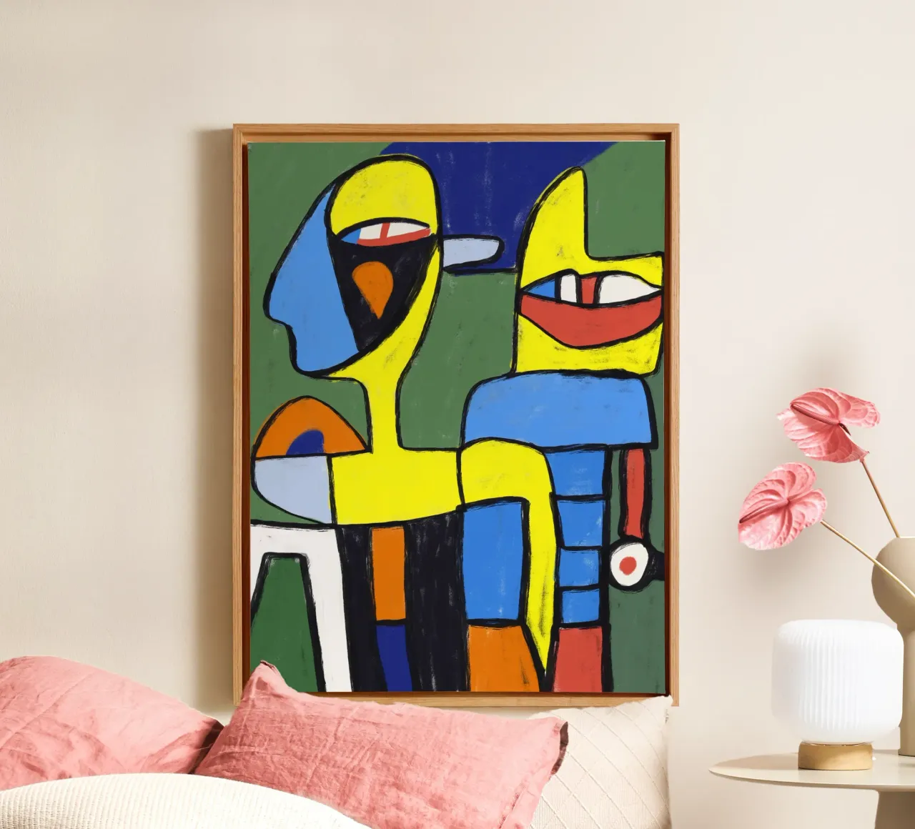 Human and robot canvas by Little Dean