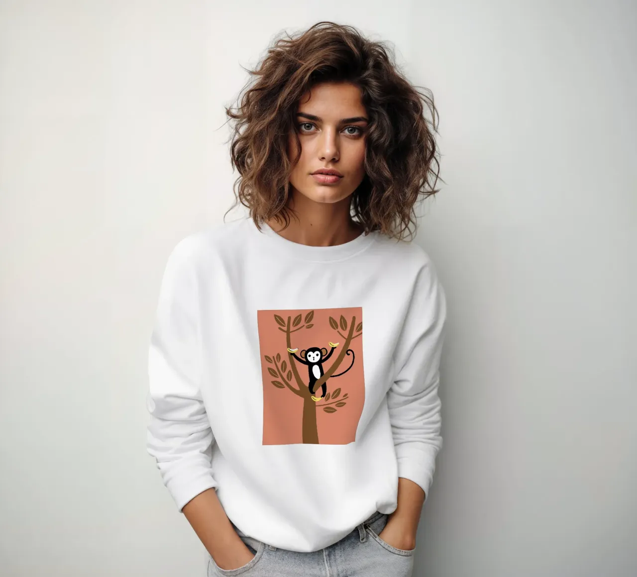 Apen en bananen sweatshirt van TRENDY POSTER SHOP