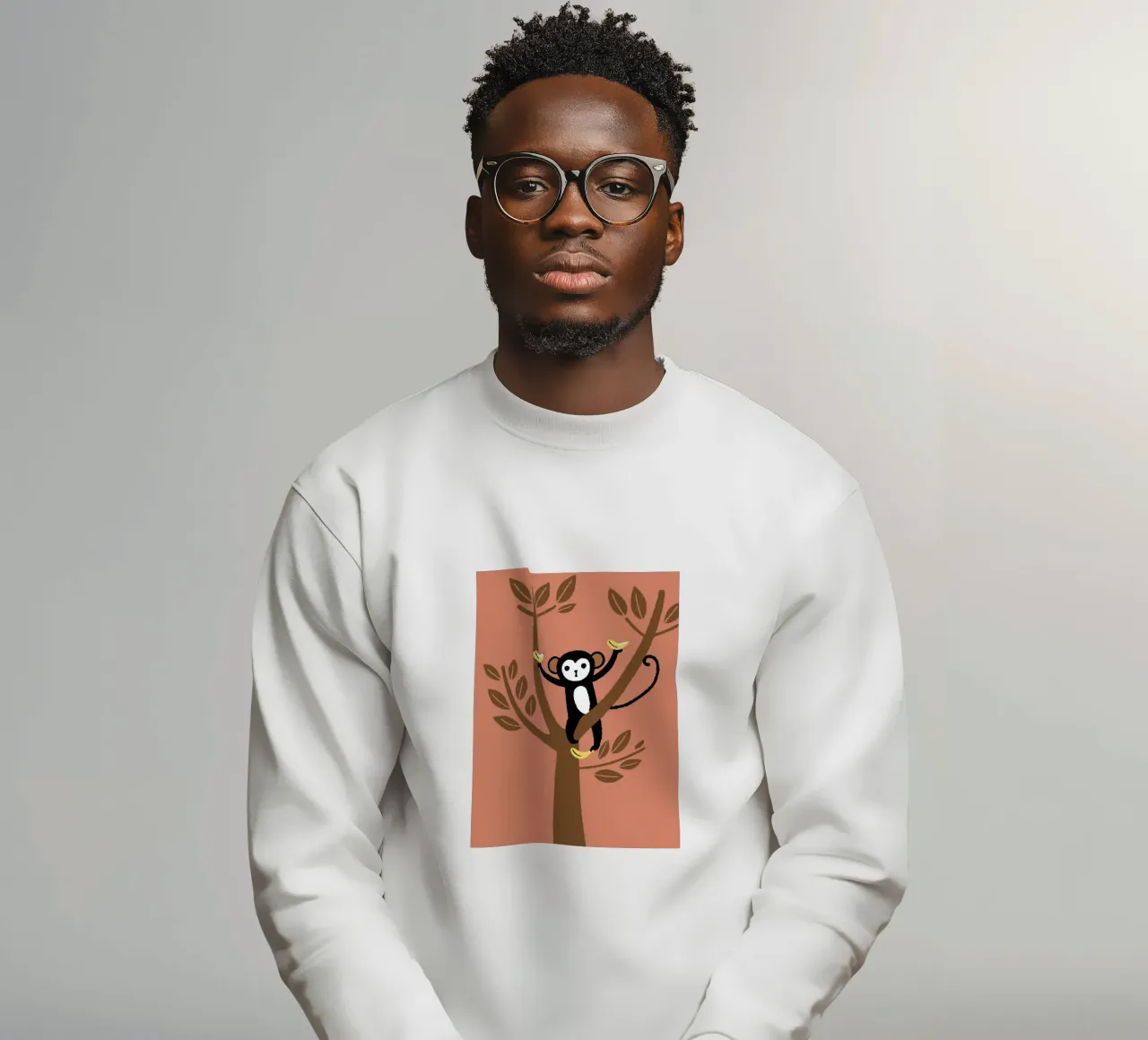 Apen en bananen sweatshirt van TRENDY POSTER SHOP