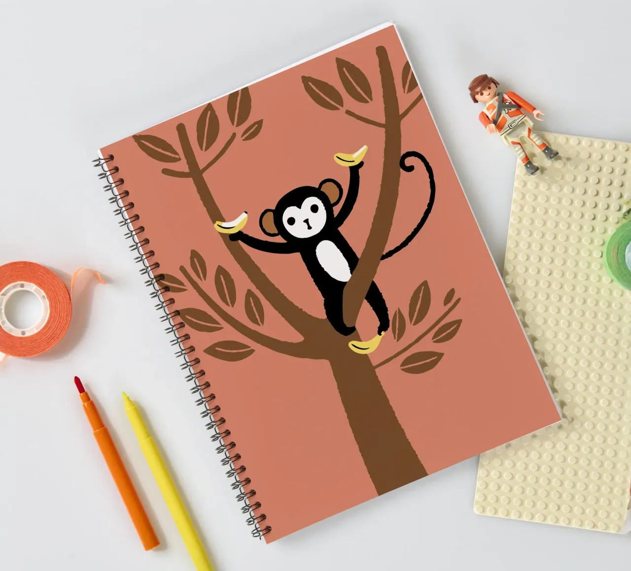 Monkeys and Bananas spiral notebook by TRENDY POSTER SHOP