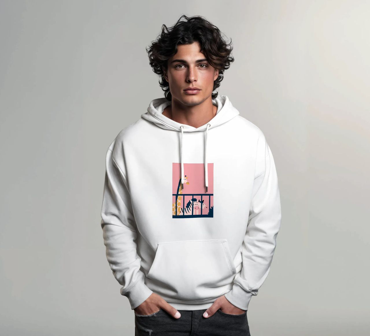 Giraffa e zebra felpa con cappuccio da UNIQUE SHOP