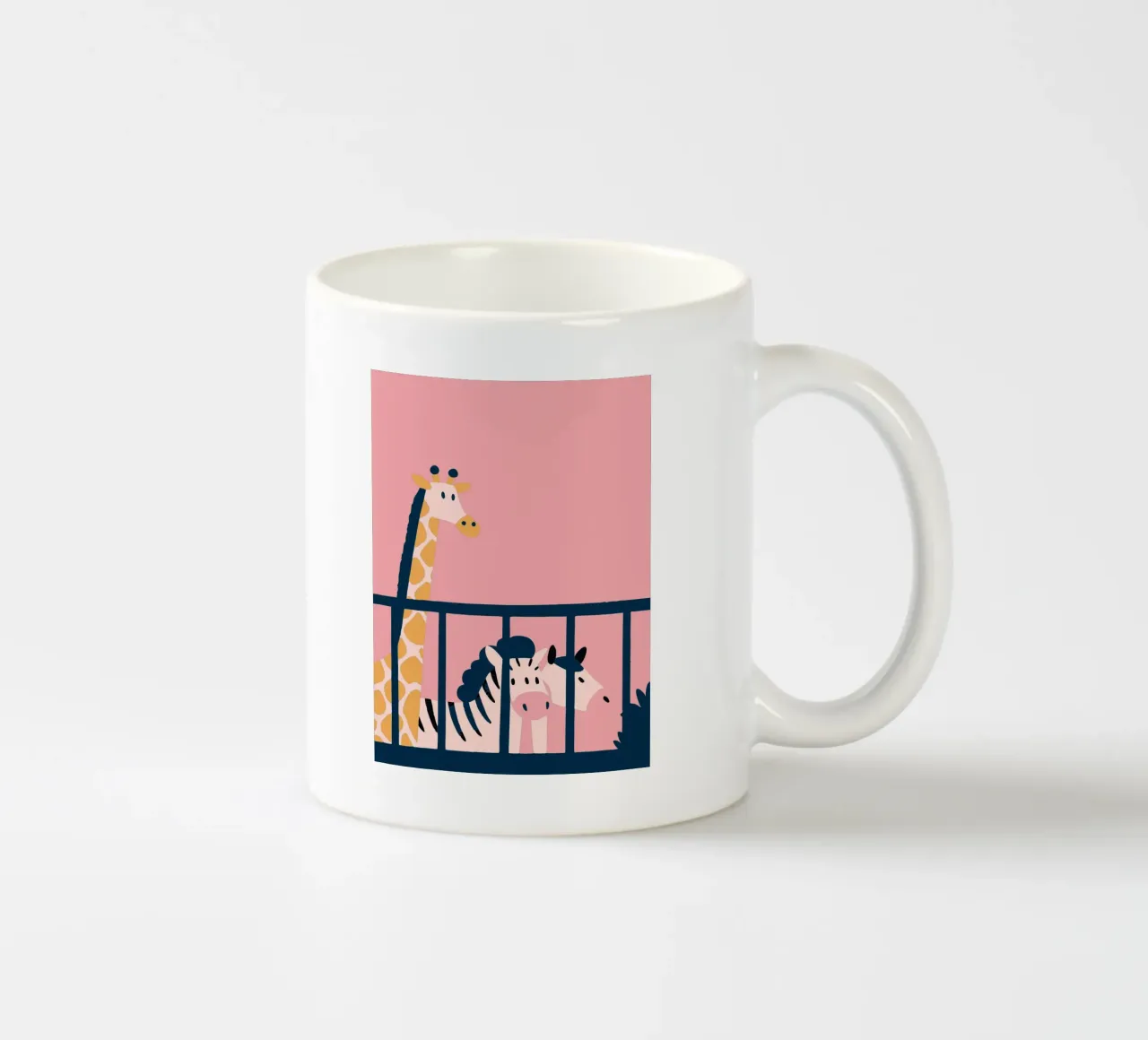 Giraffe and Zebra ceramic mug by TRENDY POSTER SHOP