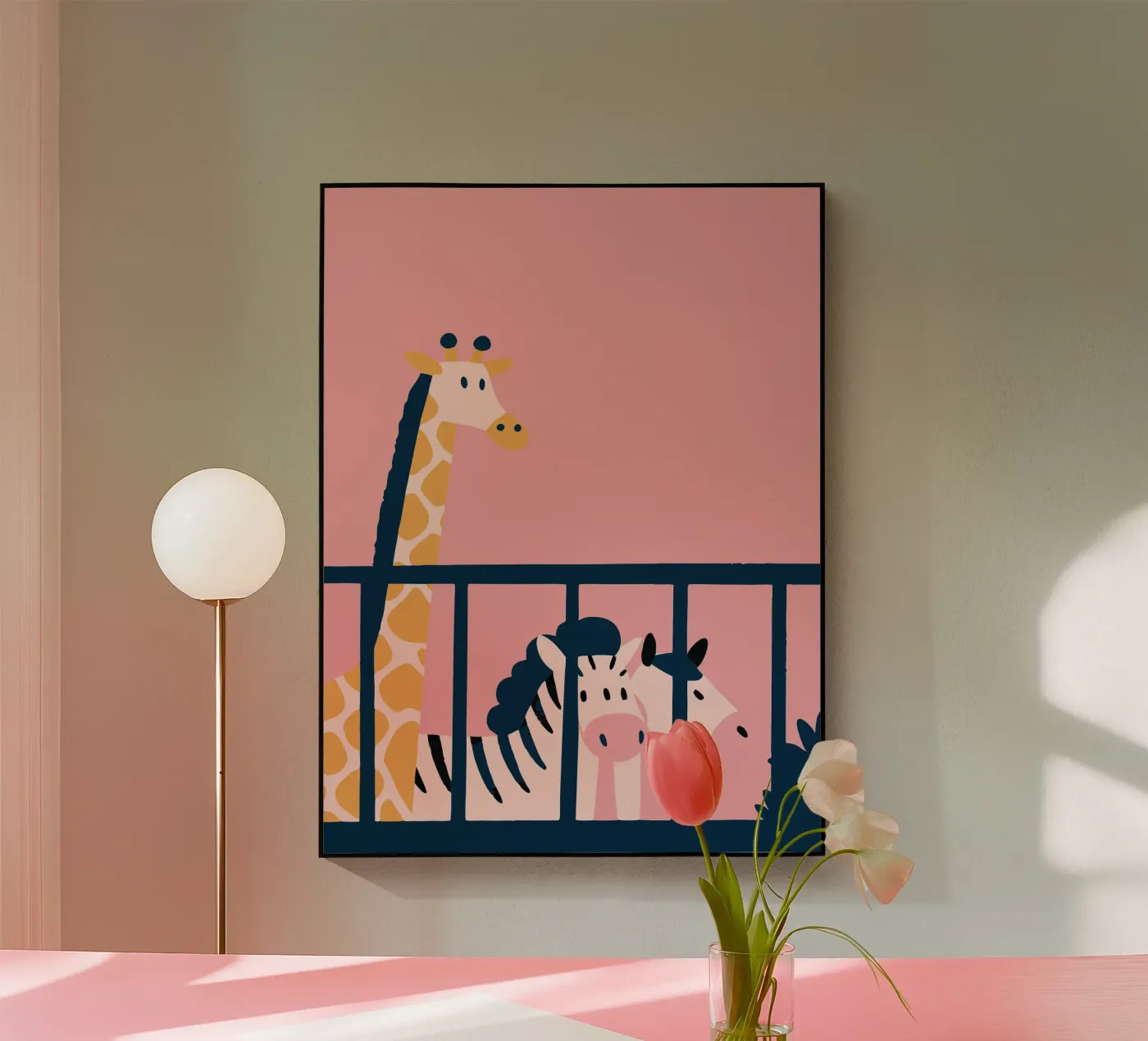Girafe et zèbre plexiglas de TRENDY POSTER SHOP