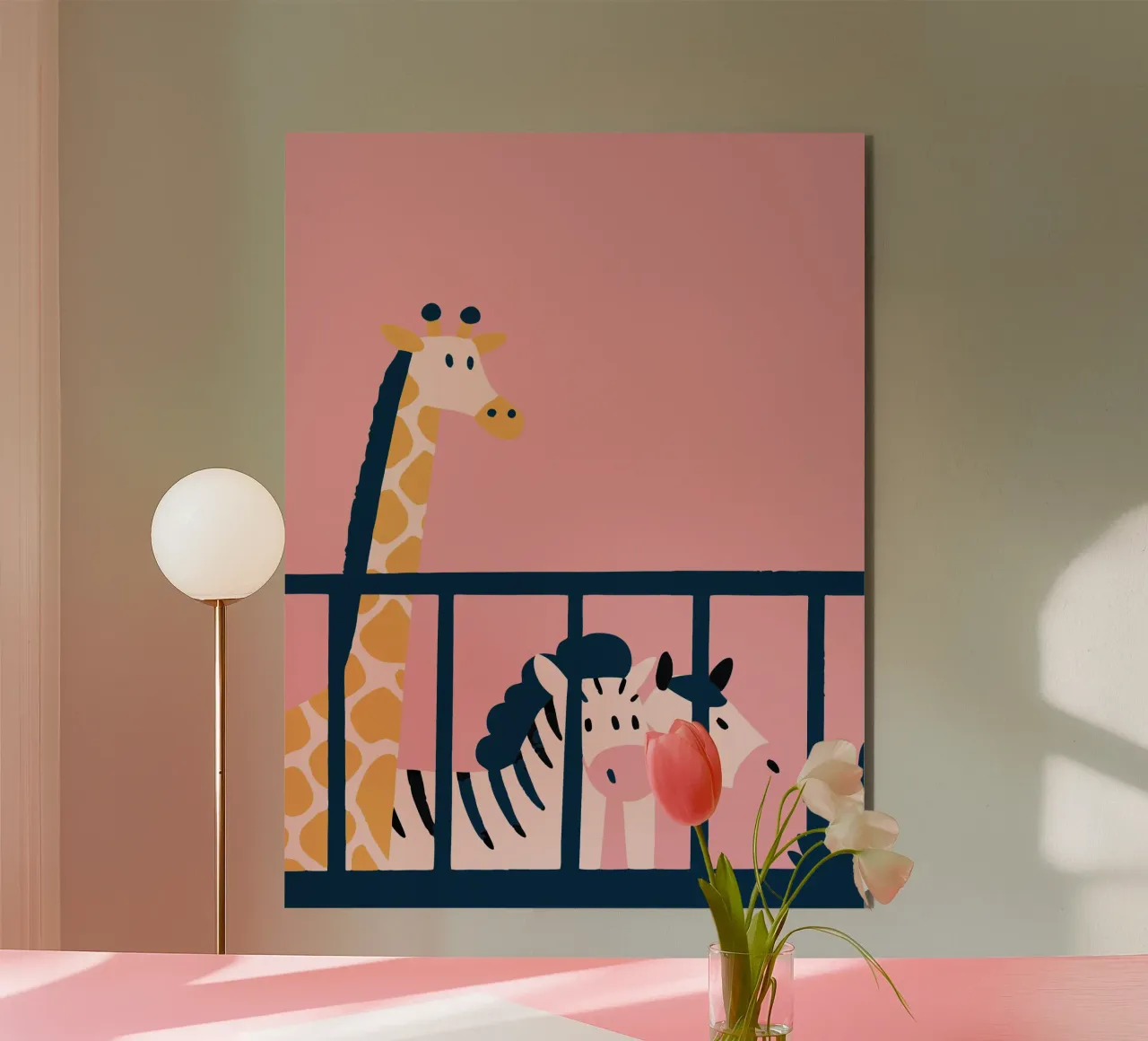 Giraffa e zebra alluminio dibond da TRENDY POSTER SHOP