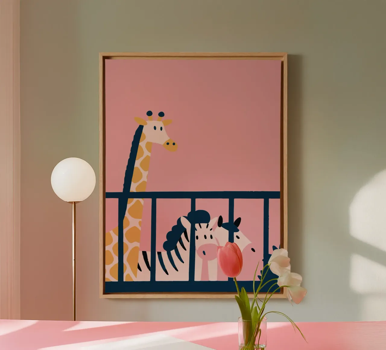 Giraffe and Zebra canvas by TRENDY POSTER SHOP