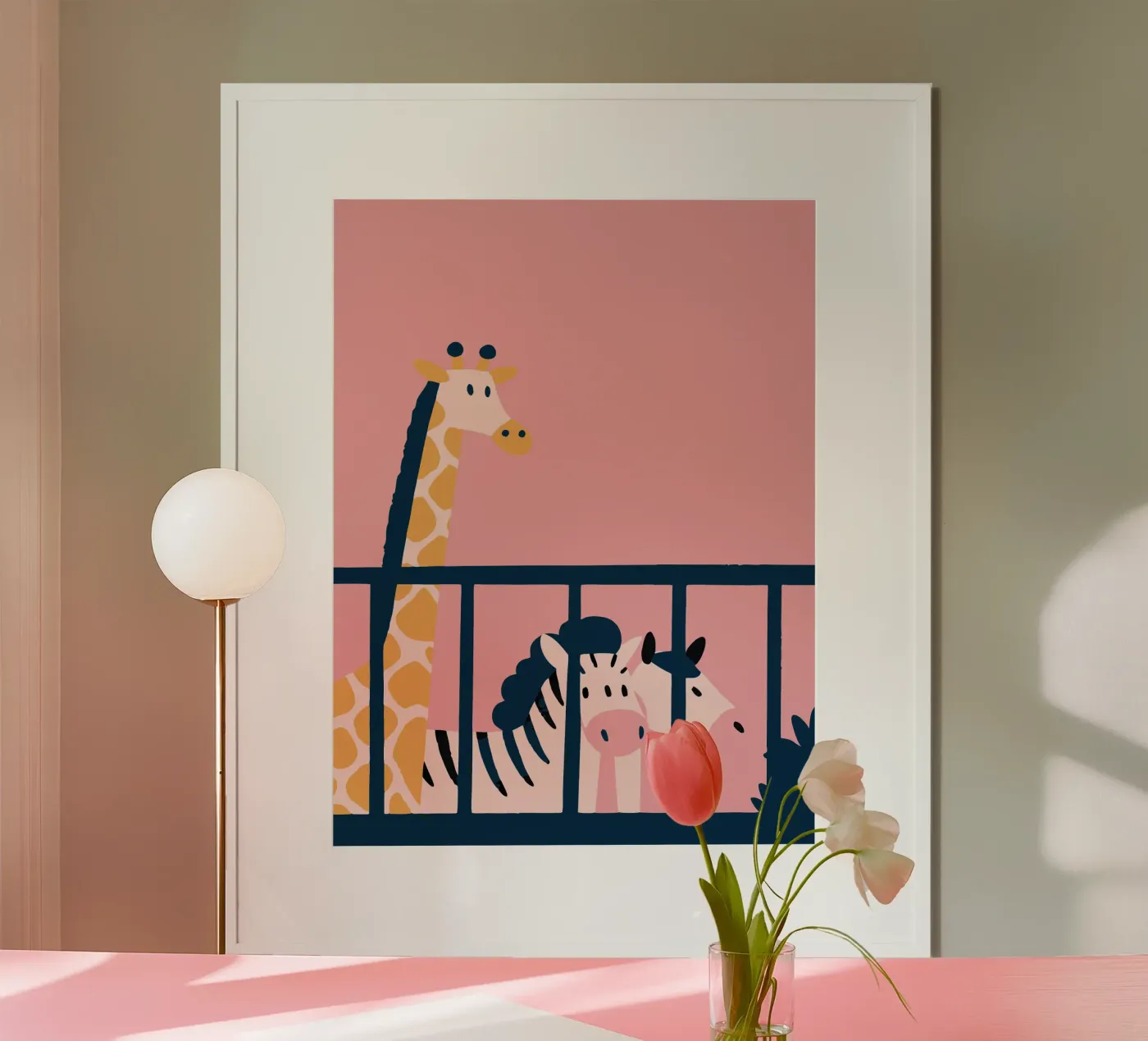 Giraffe and Zebra poster da TRENDY POSTER SHOP