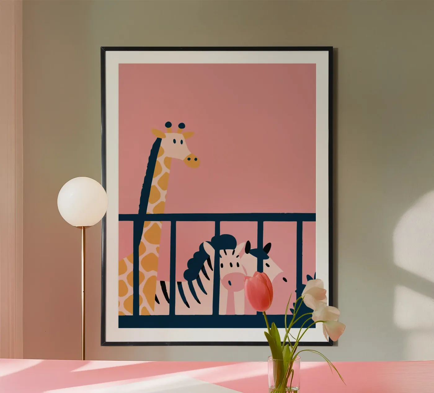 Giraffe and Zebra poster da TRENDY POSTER SHOP