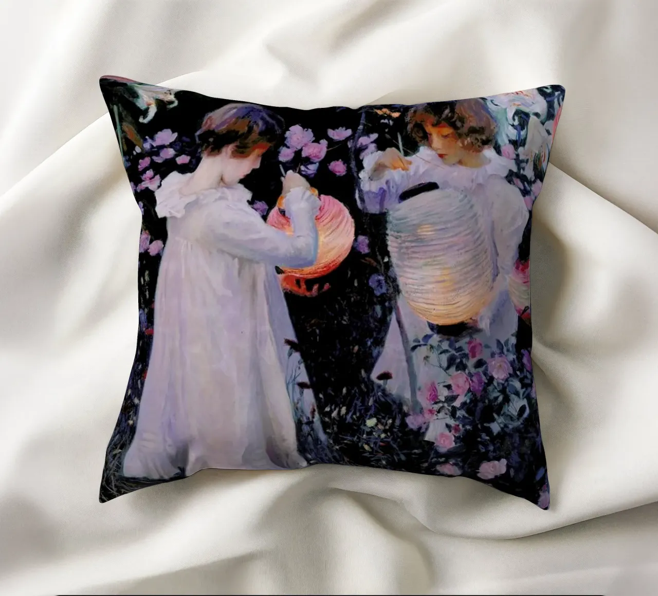 Singer Sargent -  Carnation, Lily, Lily, Rose cuscino da Vintage by JUNIQE