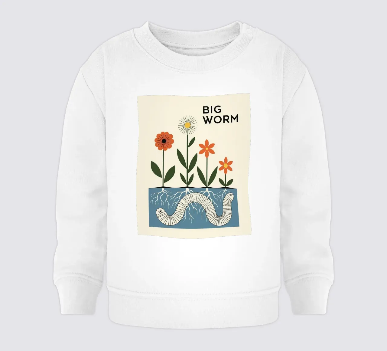 BIG WORM: The Secret Lives of Roots & Friends (Fauna #01) felpa neonato da Zen Design