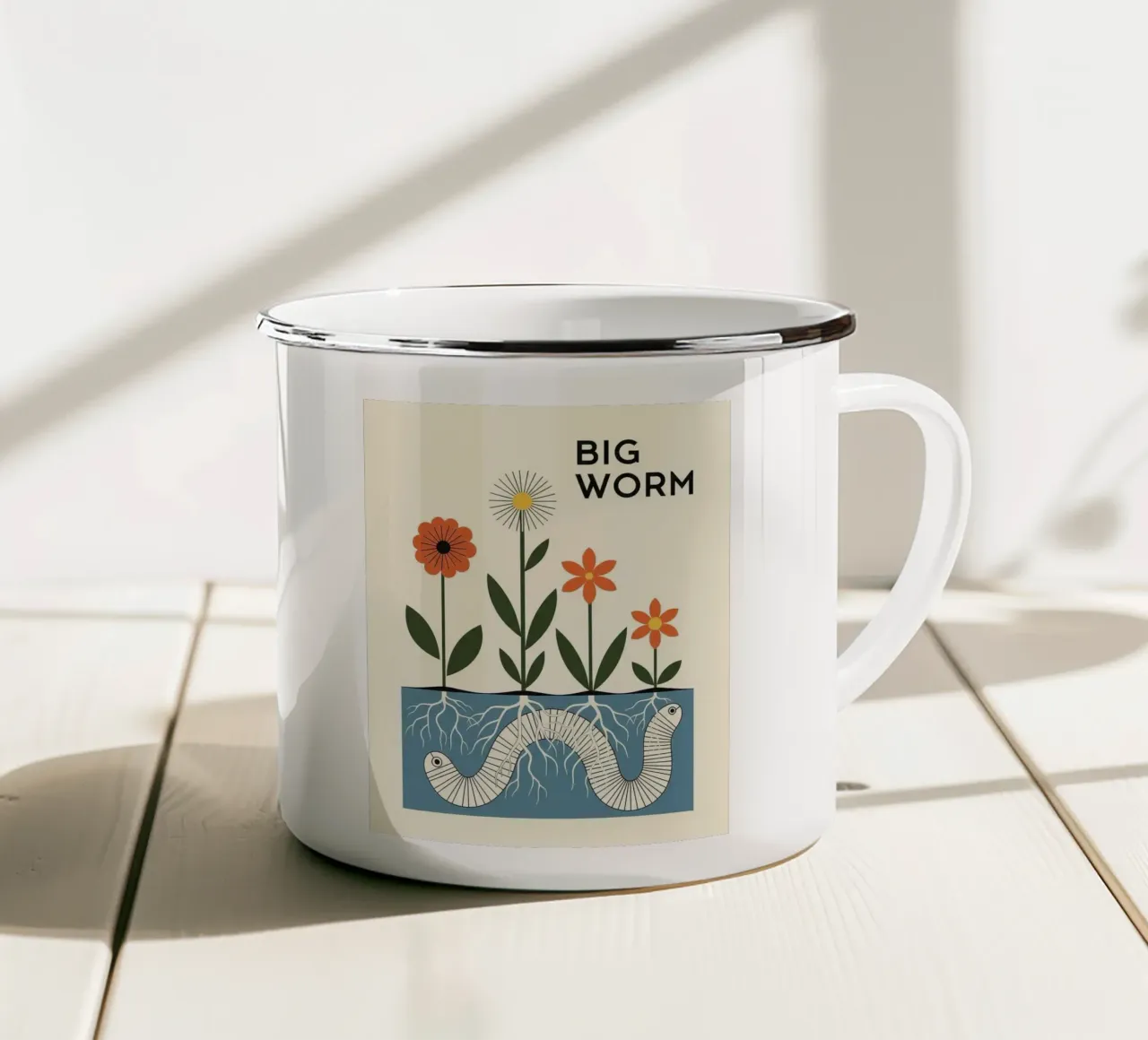 BIG WORM: The Secret Lives of Roots & Friends (Fauna #01) tazza in smalto da Zen Design