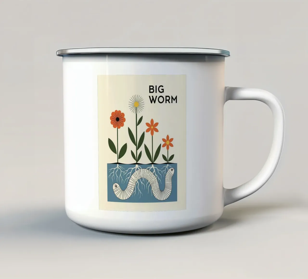 BIG WORM: The Secret Lives of Roots & Friends (Fauna #01) tazza in smalto da Zen Design