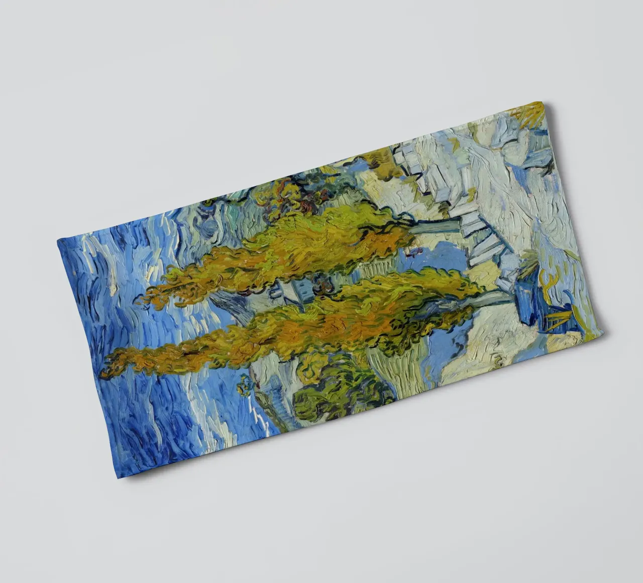 “The Poplars at Saint-Rémy” (1889) by Vincent van Gogh towel by Van Gogh Prints