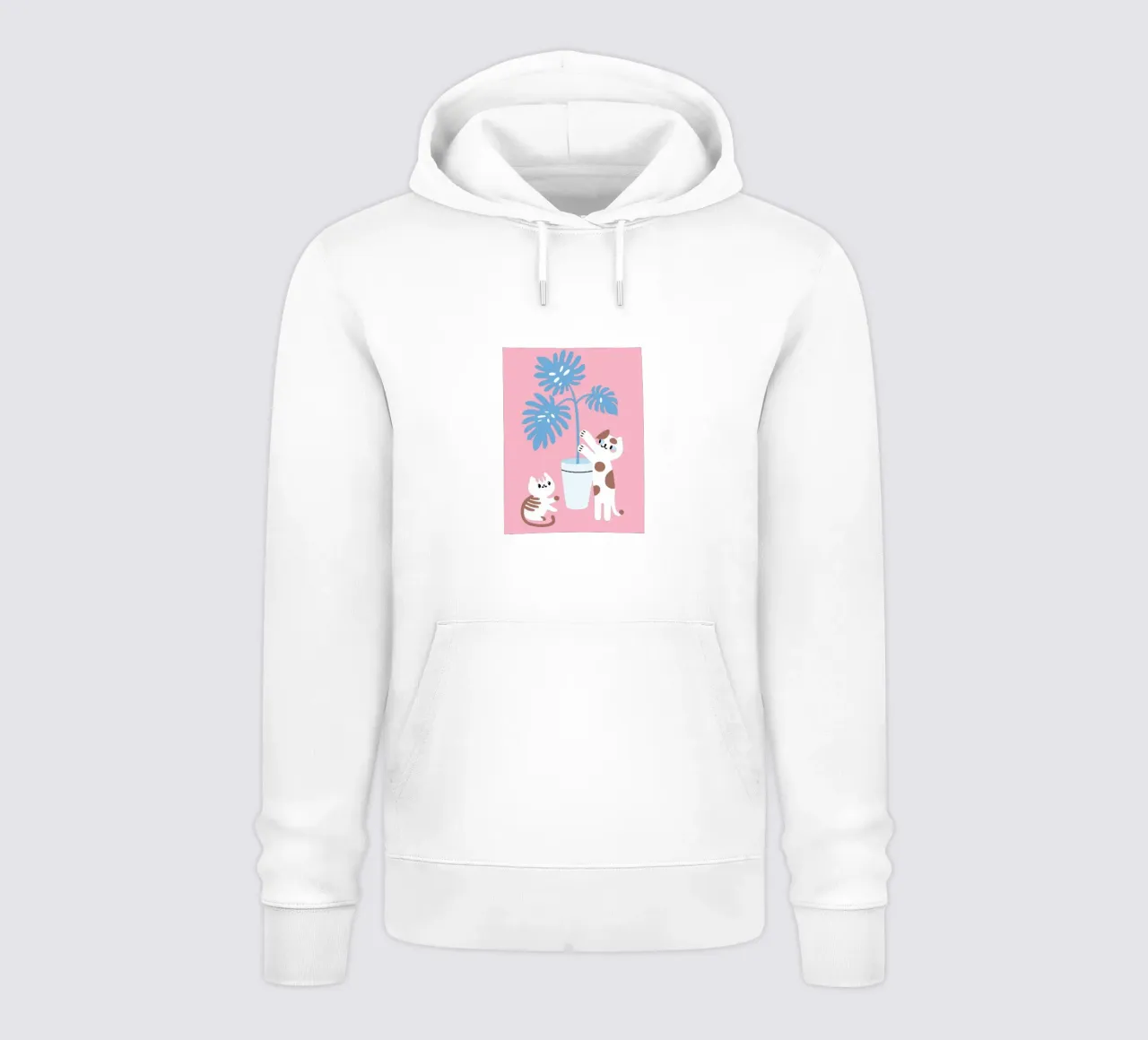 Gatto e Monstera felpa con cappuccio da TRENDY POSTER SHOP