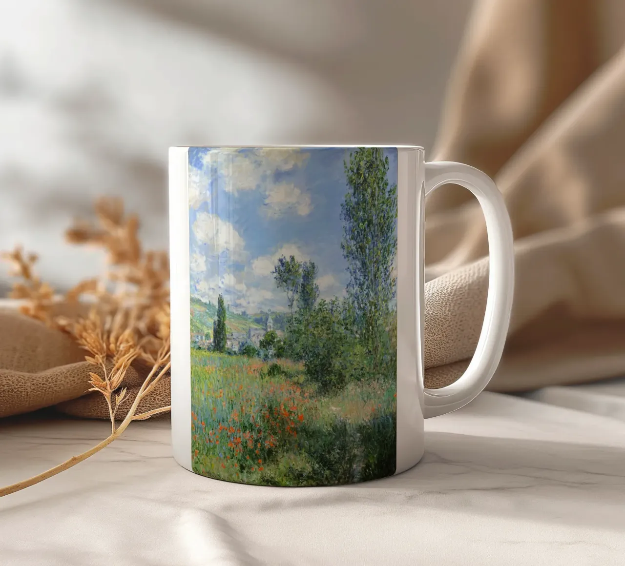 View of Vétheuil” (1880) by Claude Monet ceramic mug by Venus Art
