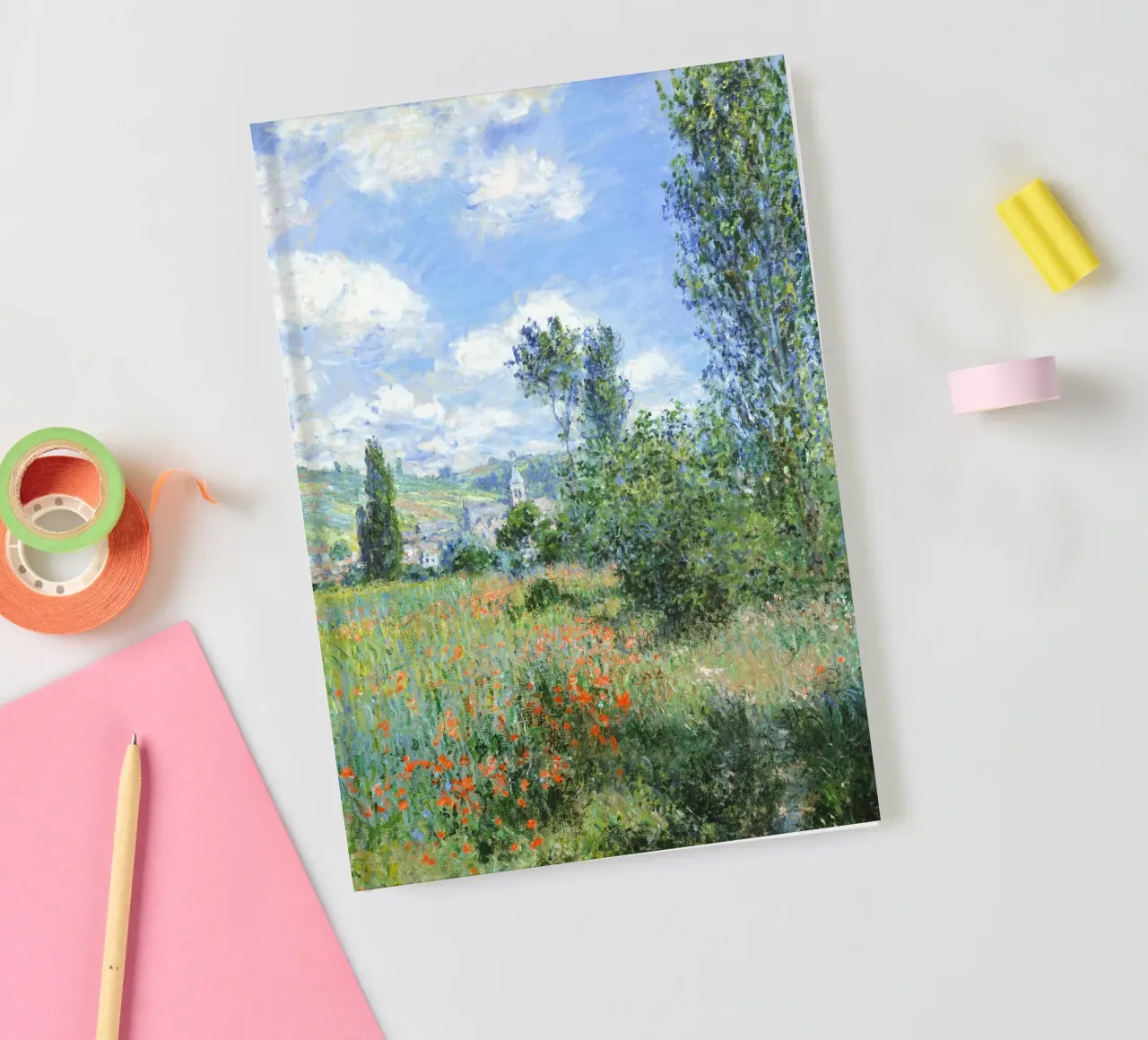 Vue de Vétheuil" (1880) par Claude Monet carnet de notes de Venus Art