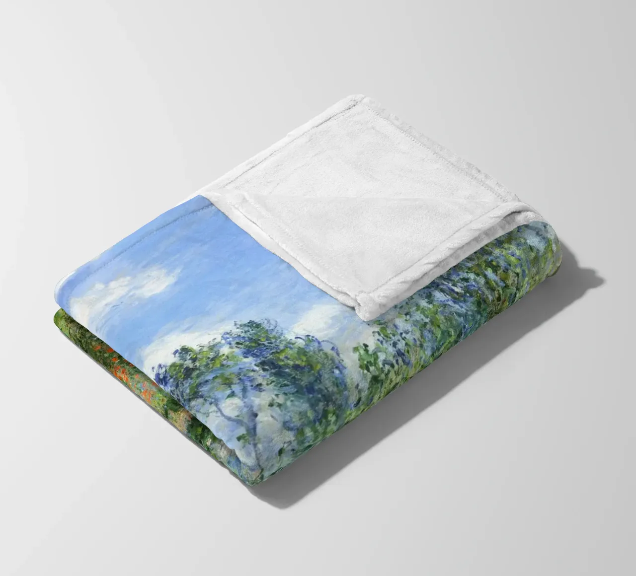 View of Vétheuil” (1880) by Claude Monet fleece blanket by Venus Art