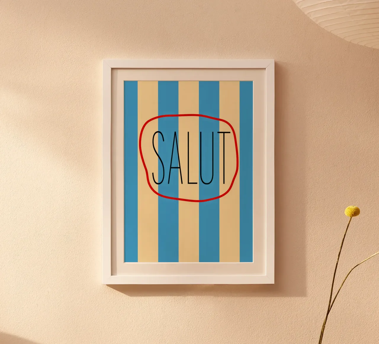 SALUT. poster con telaio in plastica da FRICKE DESIGN