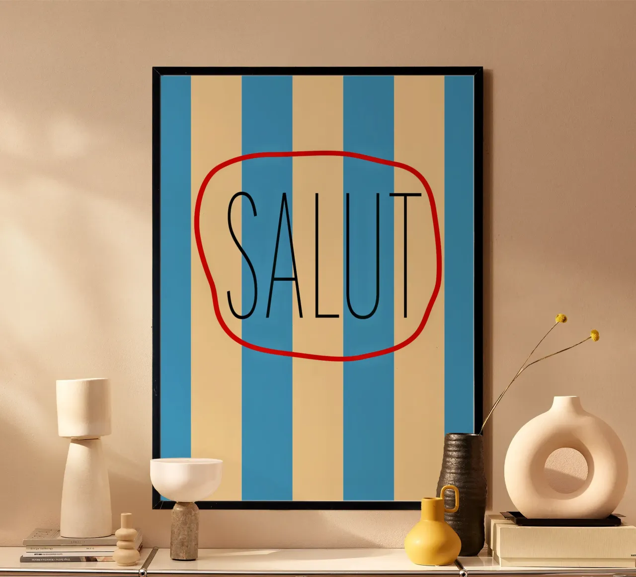 SALUT. poster con telaio in plastica da FRICKE DESIGN