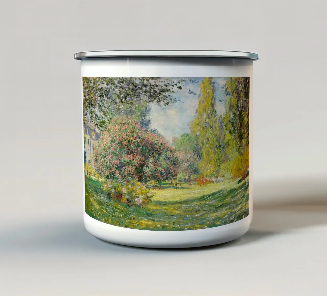 Il parco Monceau (1876) di Claude Monet tazza in smalto da Classic Art Prints