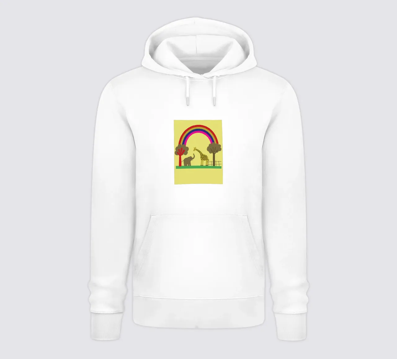 Elefanti e giraffe dello zoo felpa con cappuccio da TRENDY POSTER SHOP
