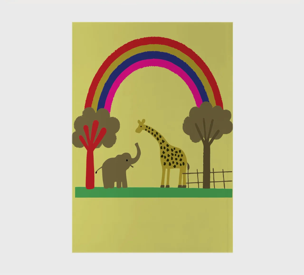 Éléphants et girafes du zoo carnet de notes de TRENDY POSTER SHOP