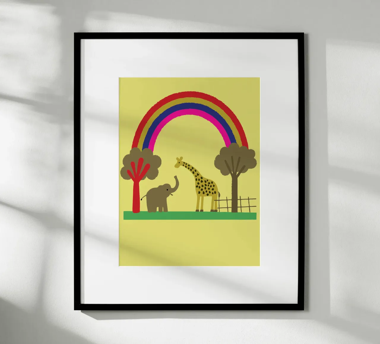 Elefanti e giraffe dello zoo poster da TRENDY POSTER SHOP