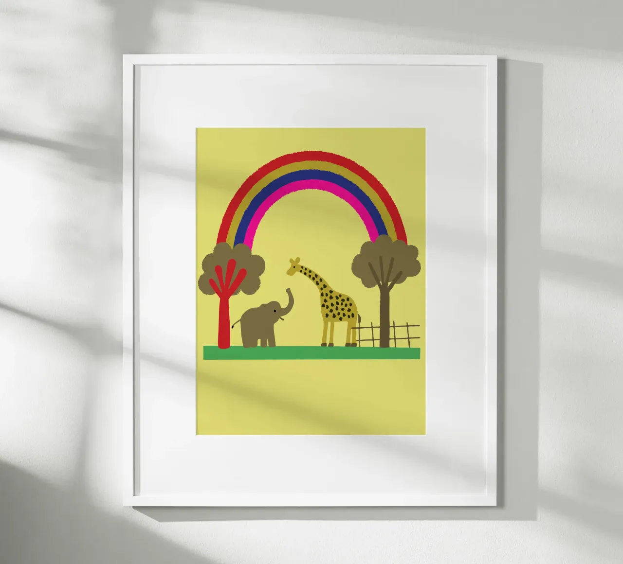 Elefanti e giraffe dello zoo poster da TRENDY POSTER SHOP
