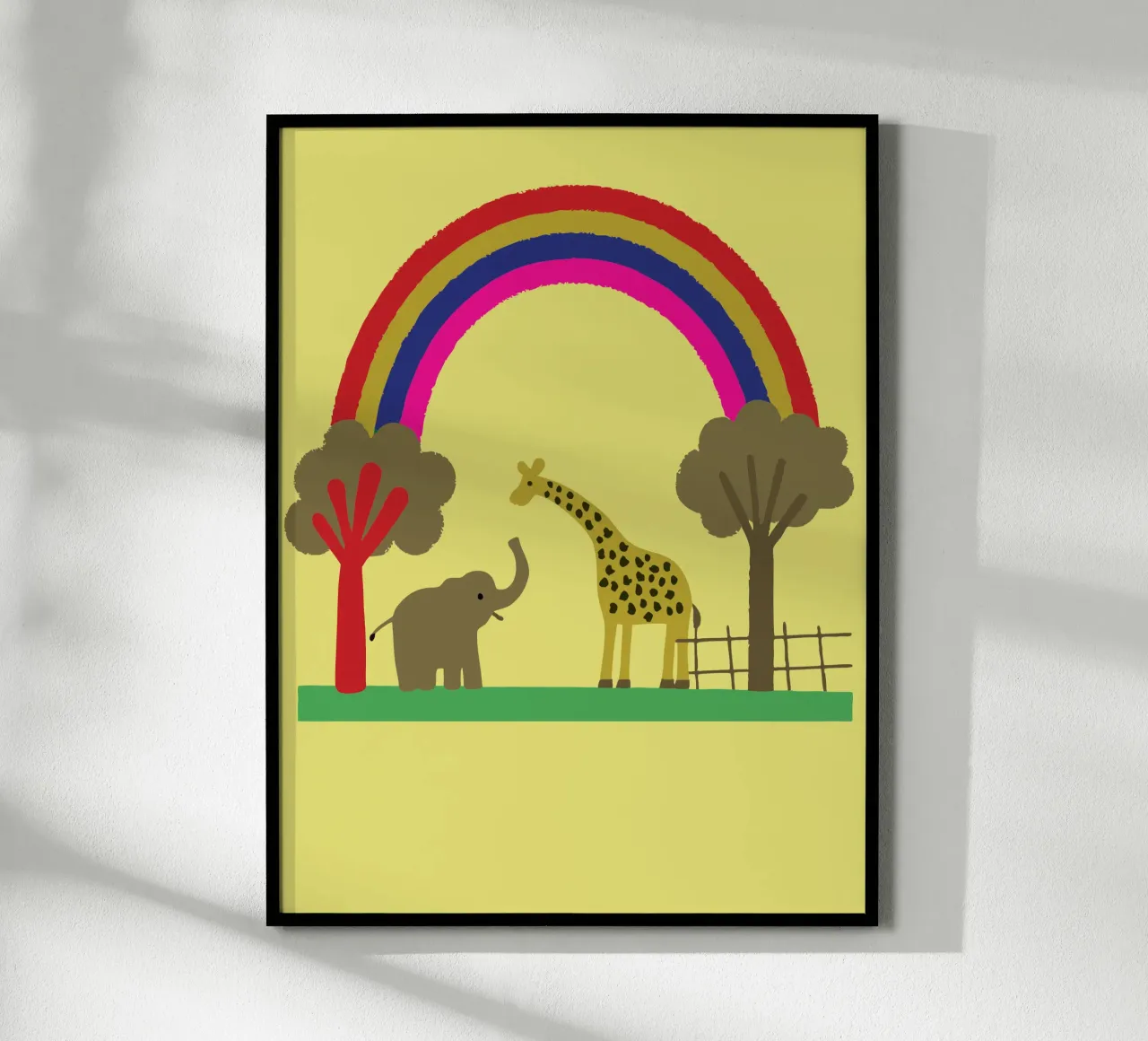Elefanti e giraffe dello zoo poster da TRENDY POSTER SHOP