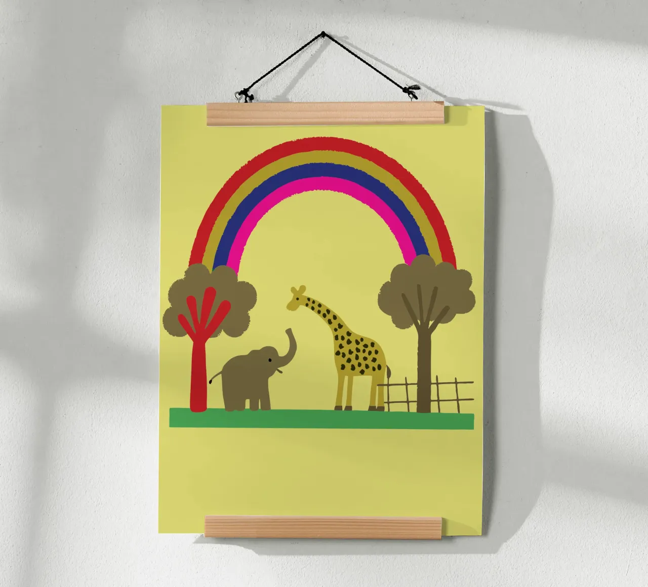Elefanti e giraffe dello zoo poster da TRENDY POSTER SHOP