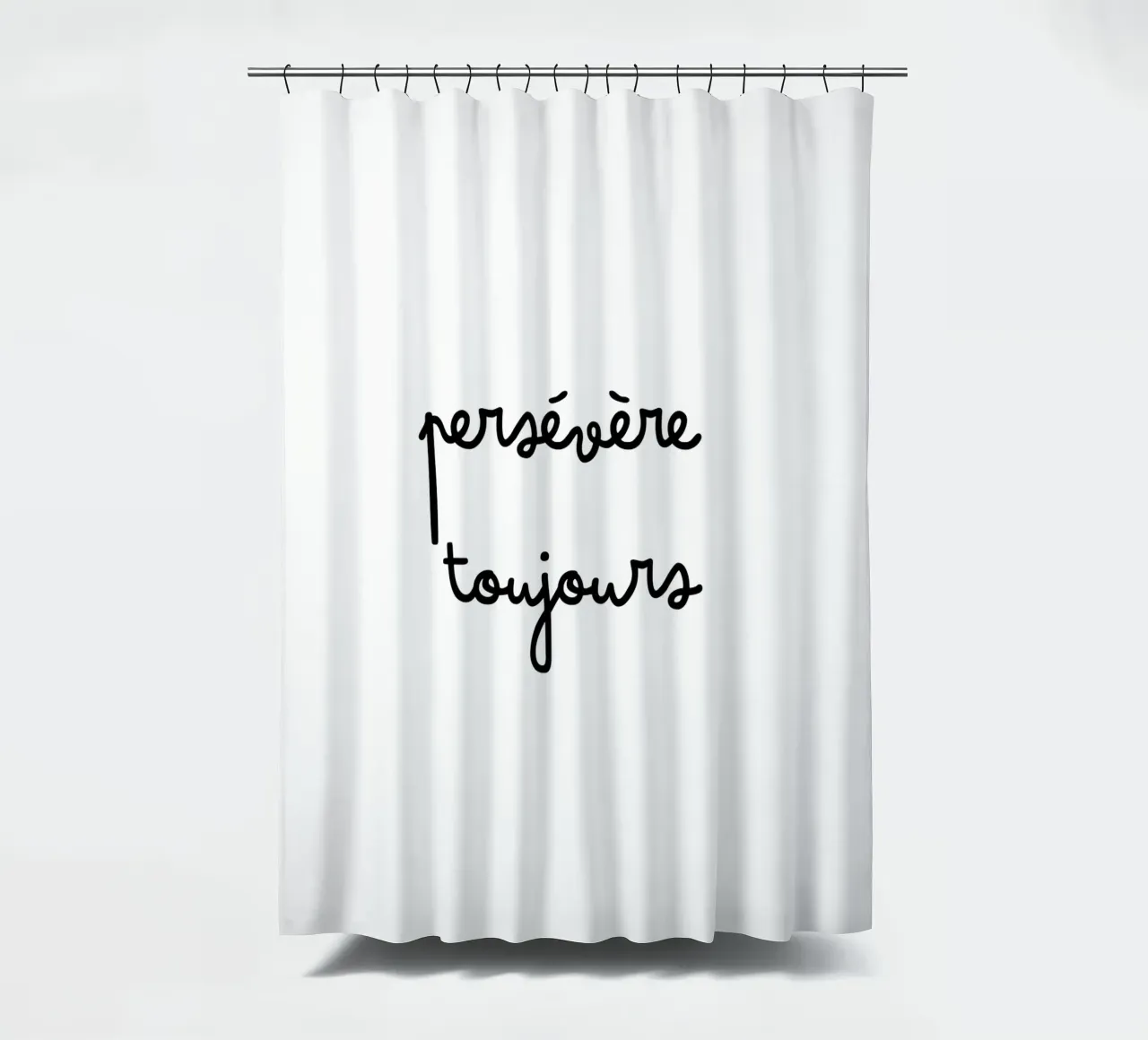 Persévère toujours shower curtain by TCHAK ART