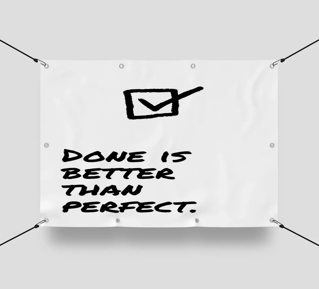 DONE IS BETTER THAN PERFECT telo in pvc da Einfach Uebel