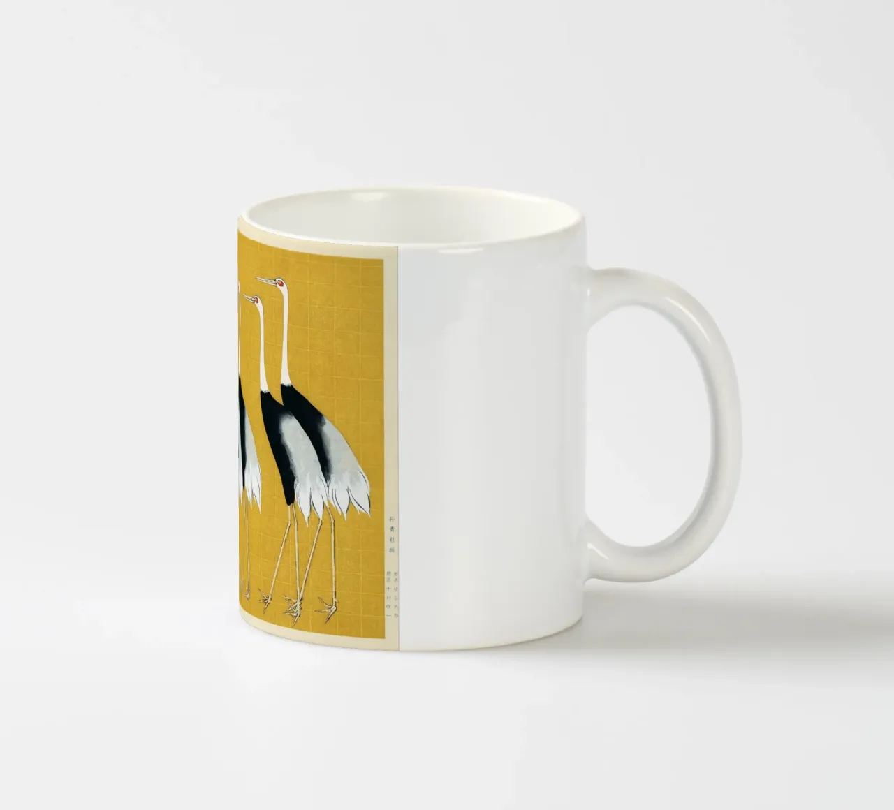 Gru giapponesi dal ciuffo rosso di Ogata Kōrin tazza in ceramica da Classic Art Prints