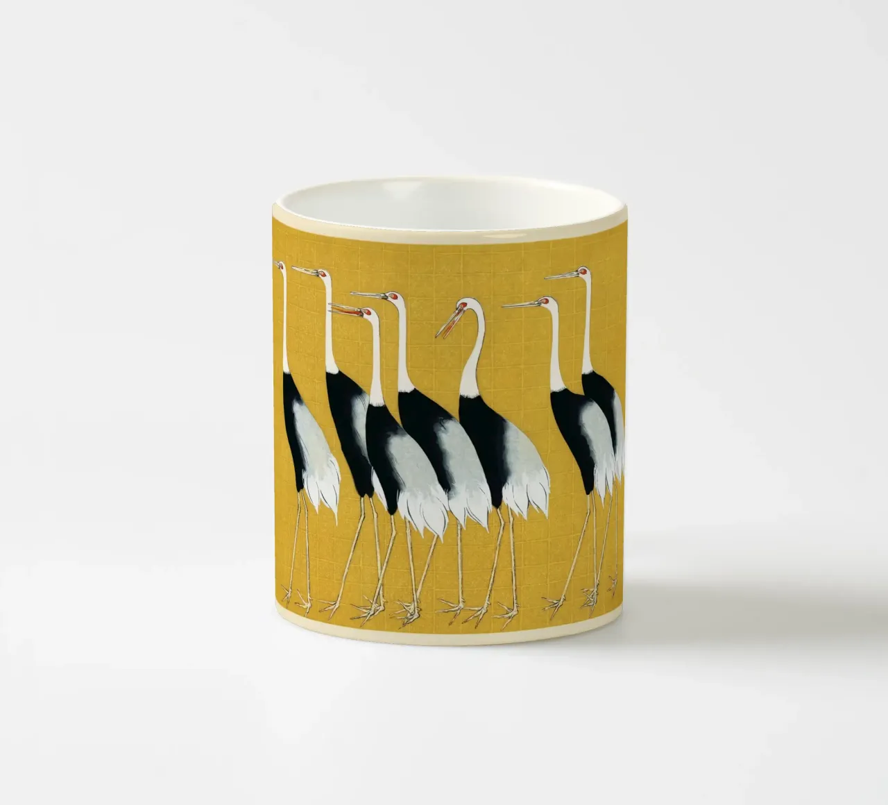 Gru giapponesi dal ciuffo rosso di Ogata Kōrin tazza in ceramica da Classic Art Prints