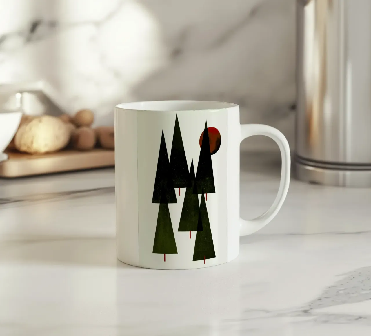 Little Christmas Forrest tazza in ceramica da Kubistika