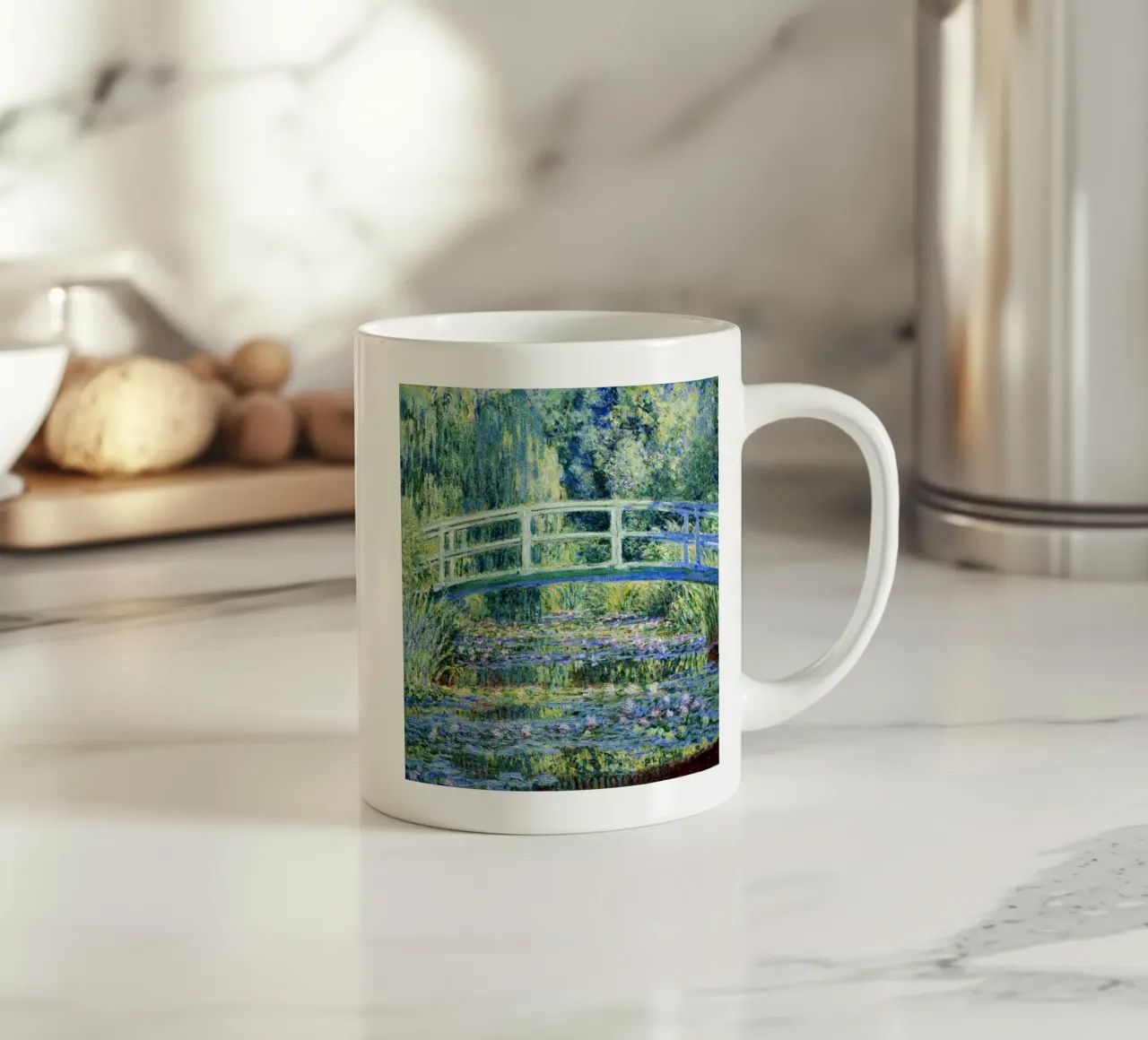 Ninfee e ponte giapponese" (1899) di Claude Monet tazza in ceramica da Art History