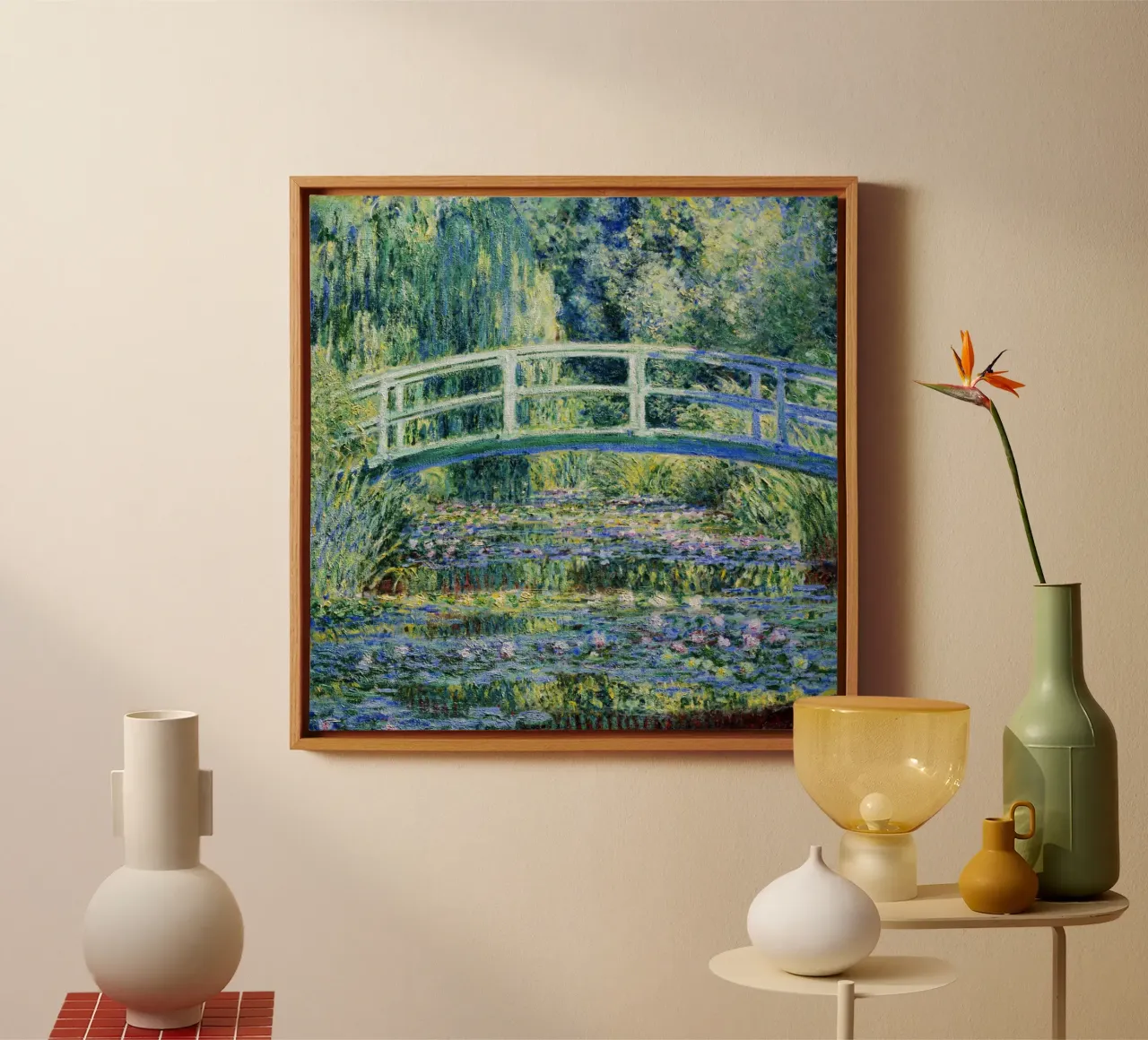 Ninfee e ponte giapponese" (1899) di Claude Monet tela con Cornice a cassetta da Art History
