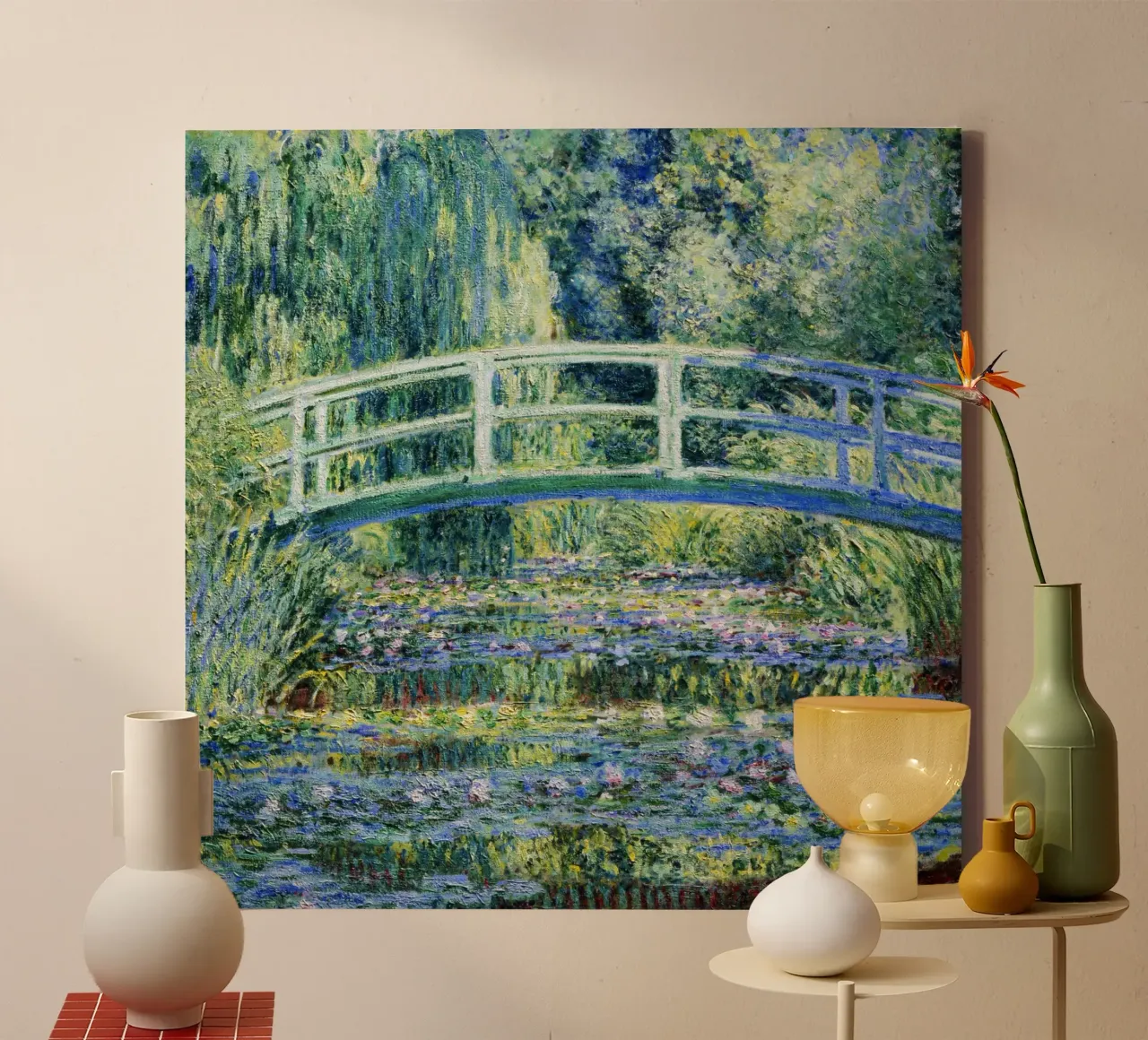 Ninfee e ponte giapponese" (1899) di Claude Monet tela con Cornice a cassetta da Art History