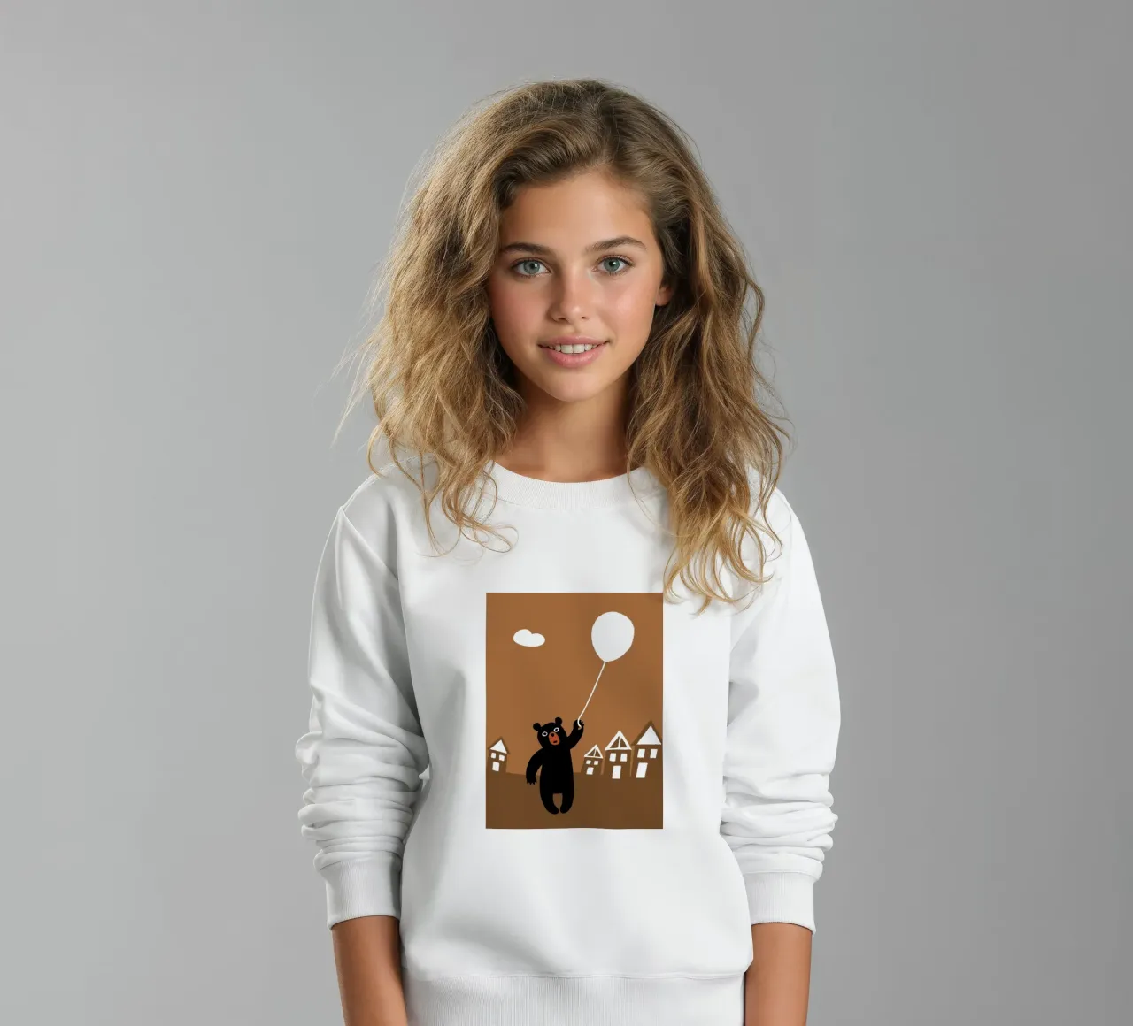 Orso che gioca con i palloncini felpa bambino da TRENDY POSTER SHOP