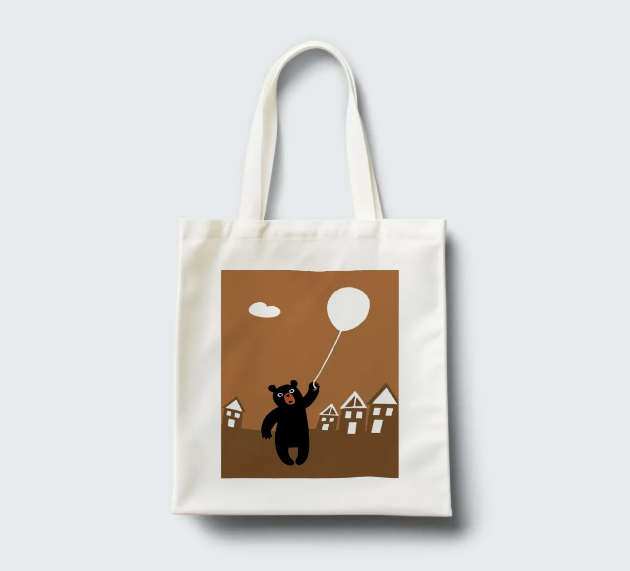 Orso che gioca con i palloncini borsa in juta da TRENDY POSTER SHOP