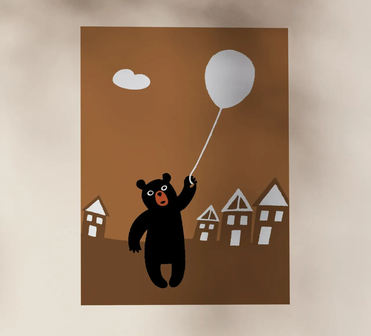 Orso che gioca con i palloncini pellicola backlit da TRENDY POSTER SHOP