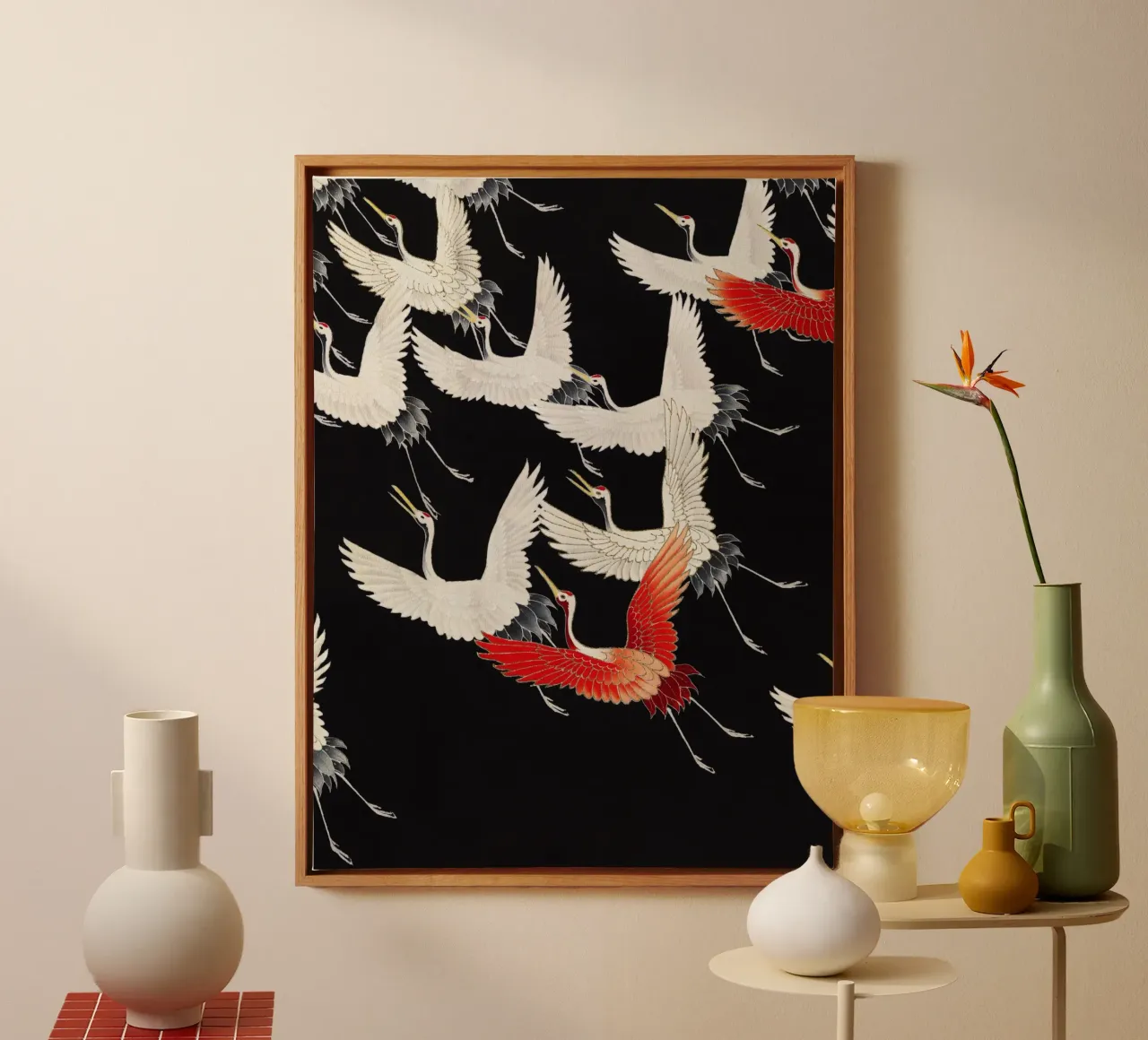 Furisode with a Myriad of Flying Cranes (1910–1920) canvas with Floater frame by Art History