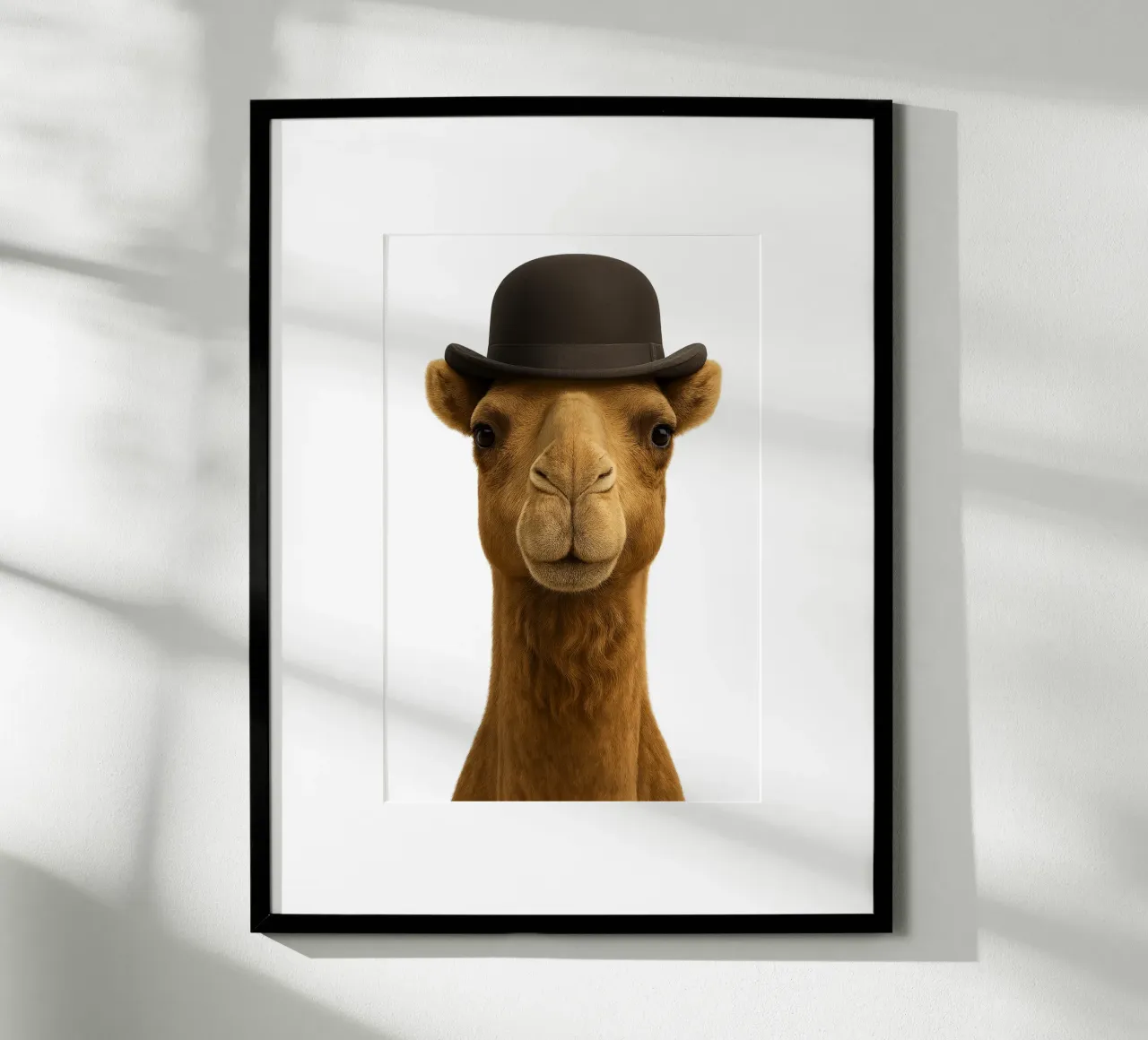 Chameau Dandy - Eleganza retrò parigina poster con telaio in legno da So Cute Land - Affiches et posters