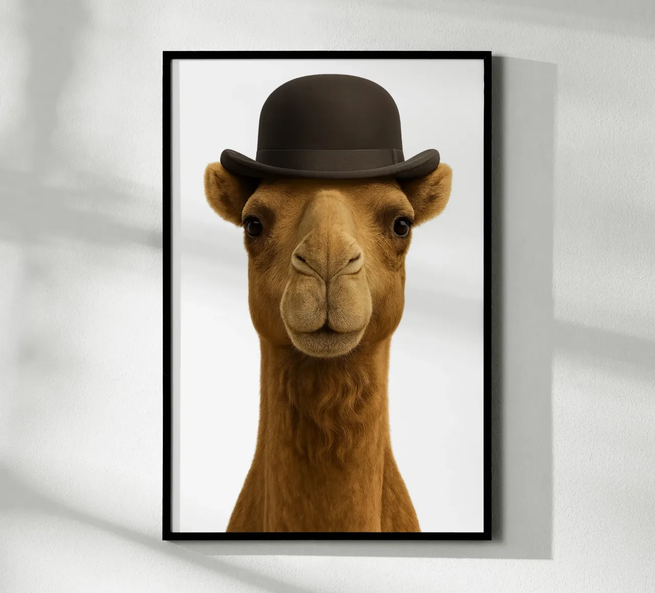 Chameau Dandy - Eleganza retrò parigina poster con telaio in legno da So Cute Land - Affiches et posters