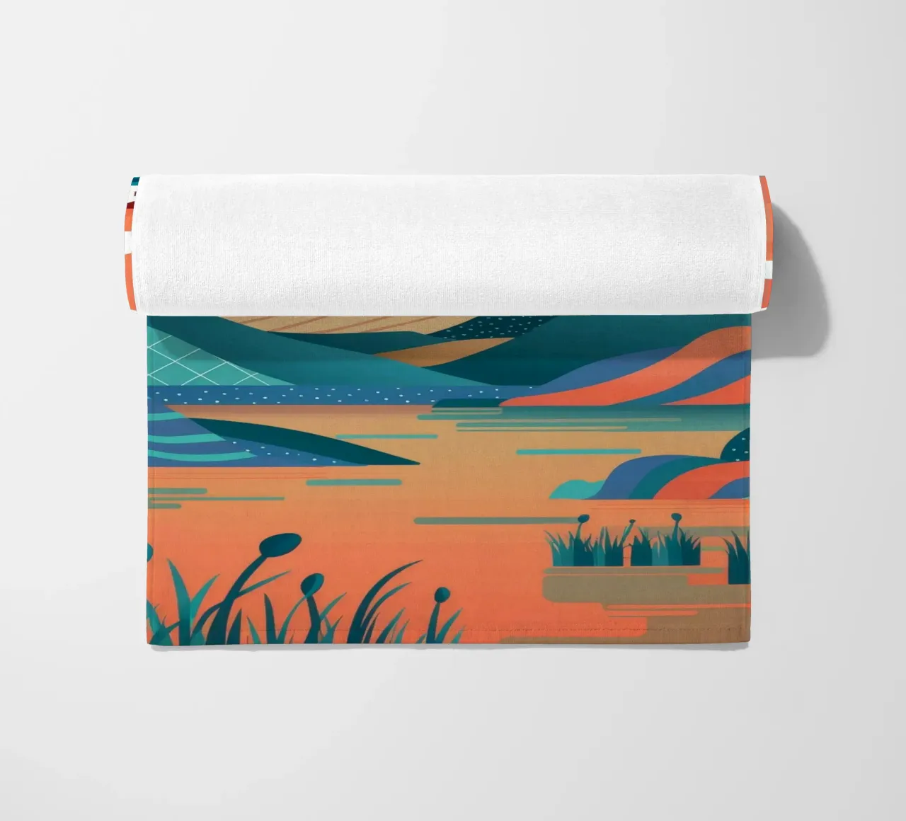 Cerise Vase Contemplation beach towel by Pake Nebula