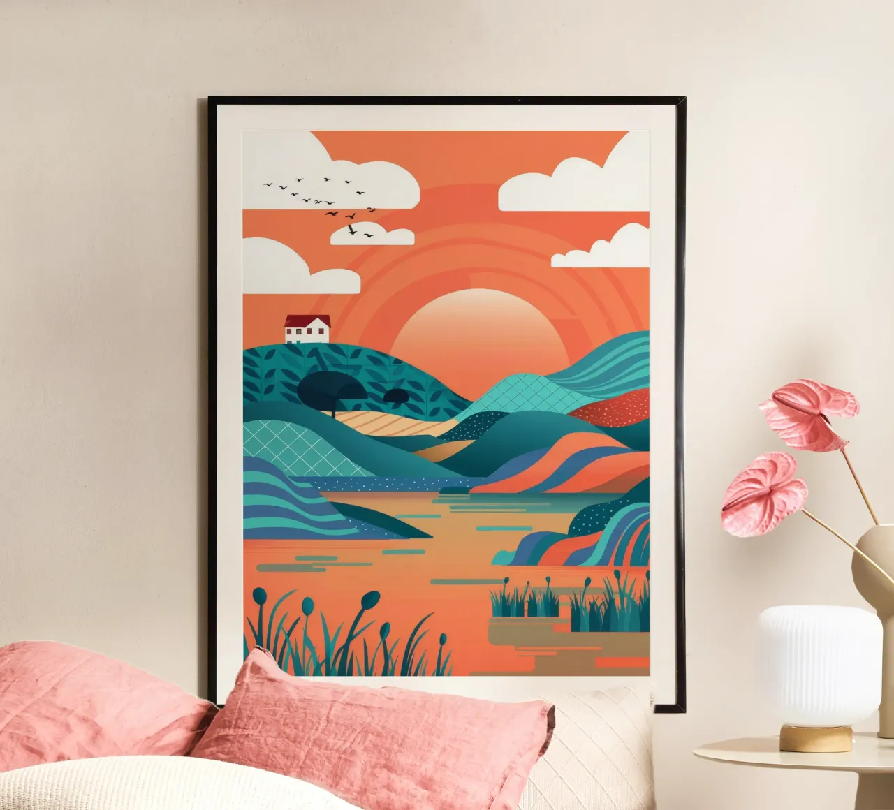 Vaso Cerise Contemplation poster da Pake Nebula