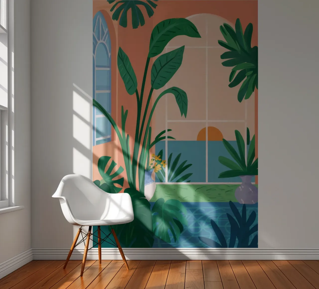 Verdant Balcony Escape photo wallpaper by Pake Nebula