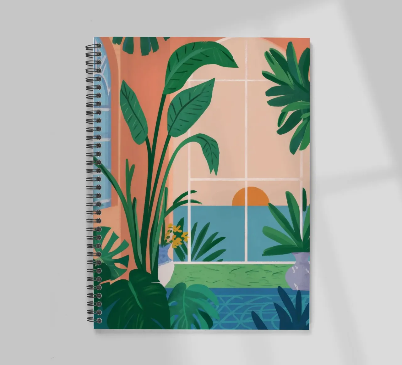Verdant Balcony Escape spiral notebook by Pake Nebula