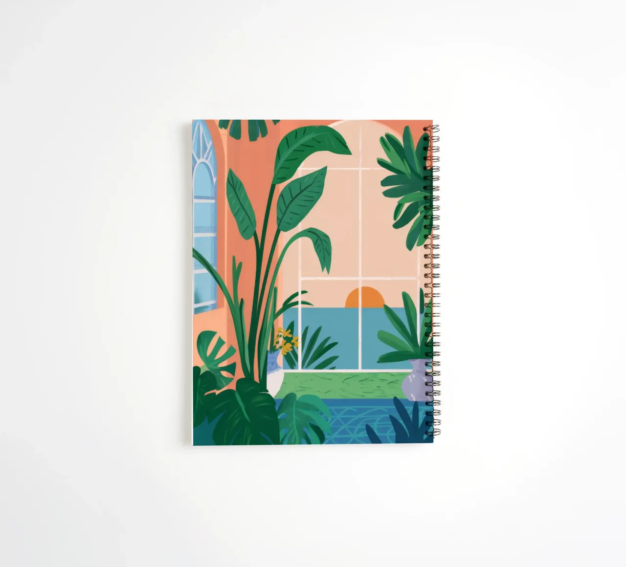 Verdant Balcony Escape spiral notebook by Pake Nebula